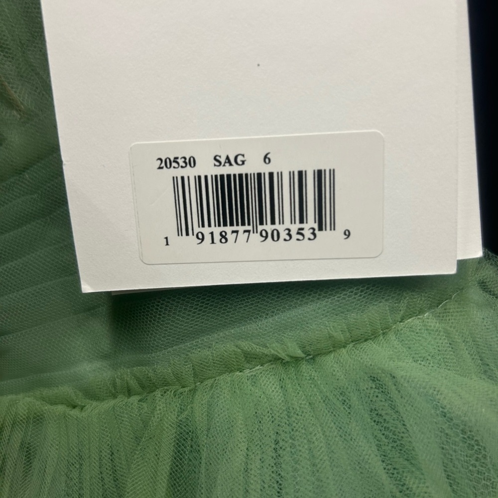 Mac Duggal 20530 NWT Strapless Ruffle Gown with Feathers in Sage - Picture 10 of 12